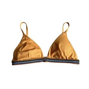 Faherty Womens Sia Bikini Top Size M Golden Glow Orange Triangle Padded Beach